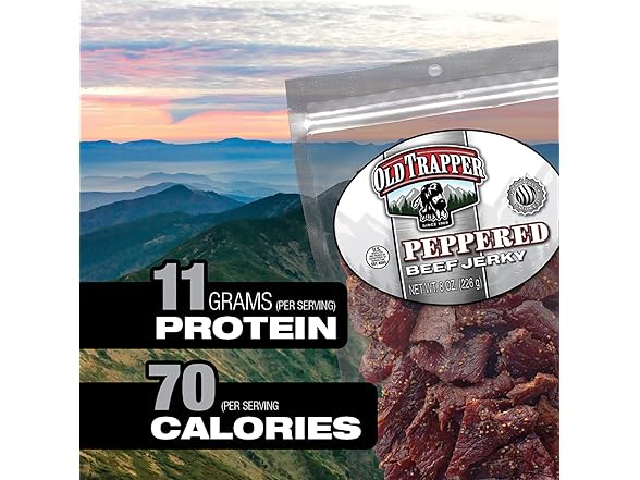 Old Trapper Beef Jerky, Peppered 8 Ounce