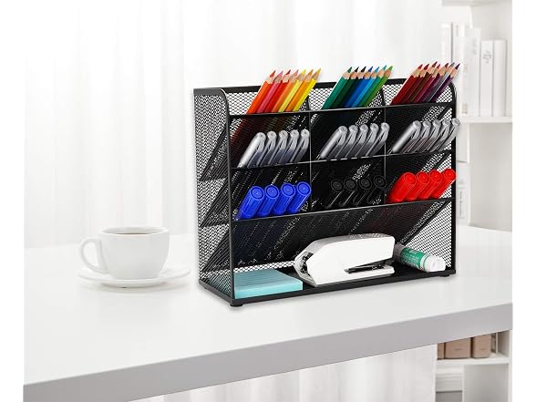 Wellerly Mesh Desk Pencil Organizer, Storage