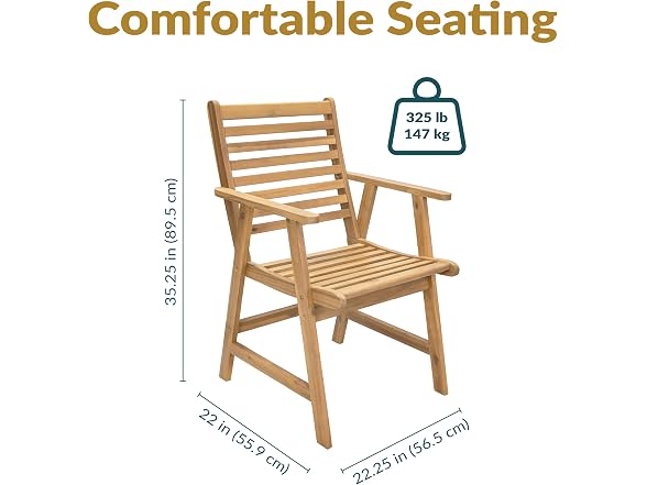 Sunnydaze Decor BOD-6322 2 Acacia Dining Chairs Brown - Gallery 3