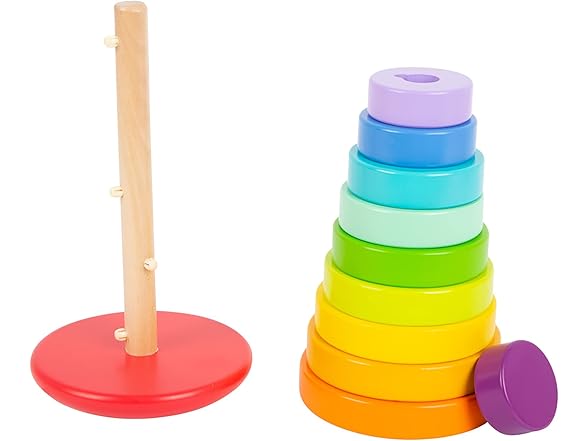 Wooden Large Rainbow Stacking Tower