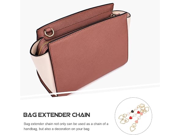 Milisten 3Pcs Bag Extender Chain, Heart