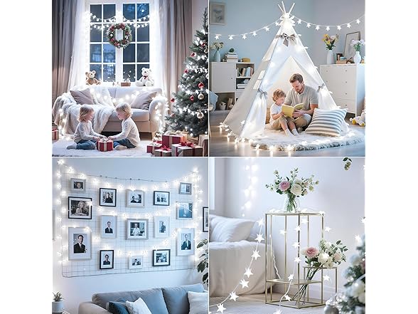 Lakumu Star String Lights Battery Operated, LED