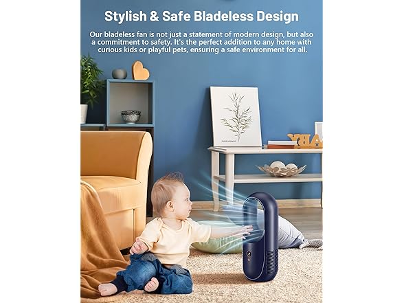 RELEXNOW 13.8-in Bladeless Desk Fan