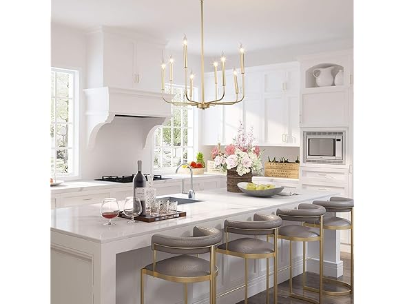 KSANA Gold Chandelier, Modern Light Fixture