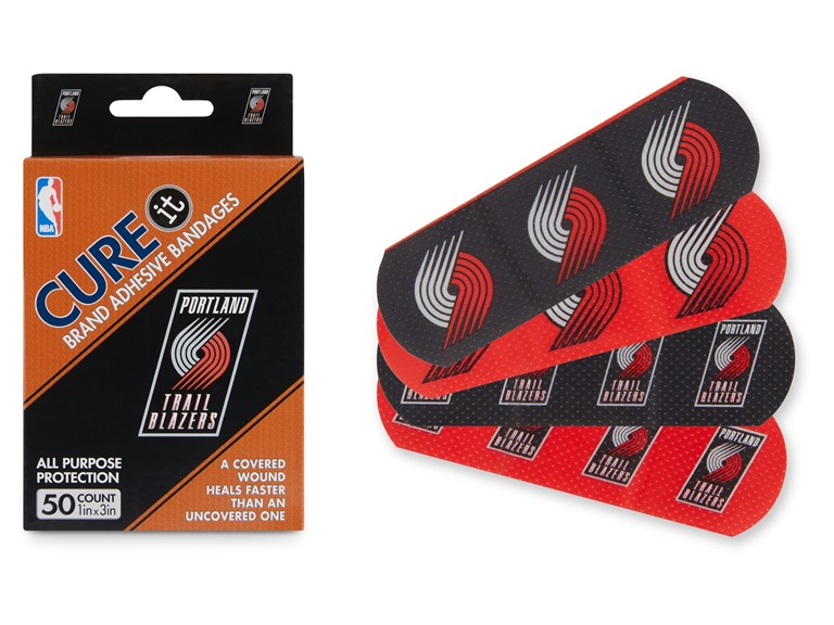CURE IT  TRX-NBA-PORTRA 10-Pack / 500ct 500ct NBA Team Adhesive Bandages  Portland Trail Blazers