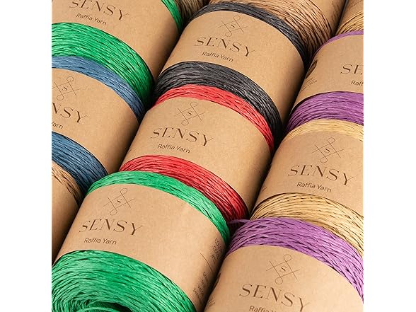 Sensy Premium 274 Yards Raffia Yarn (Red)