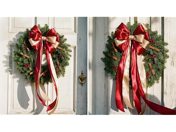 Gold & Red Satin Ribbon 1" x 4 Rolls