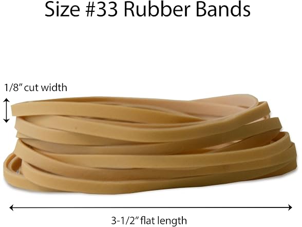Office Depot Rubber Bands, #33, 3 1/2in. x 1/8in., 1 Lb. Bag