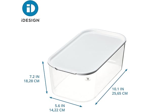 iDesign Storage Bins w/Lid Clear 2pc
