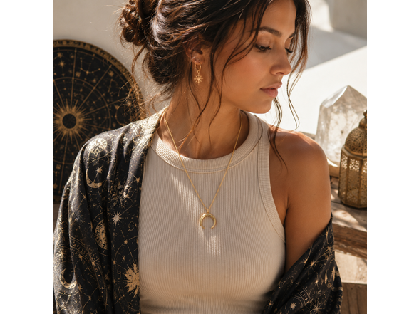 18K Gold Plated Crescent Moon Necklace