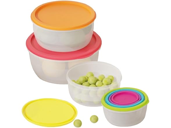 Round Rainbow Food Storage Containers