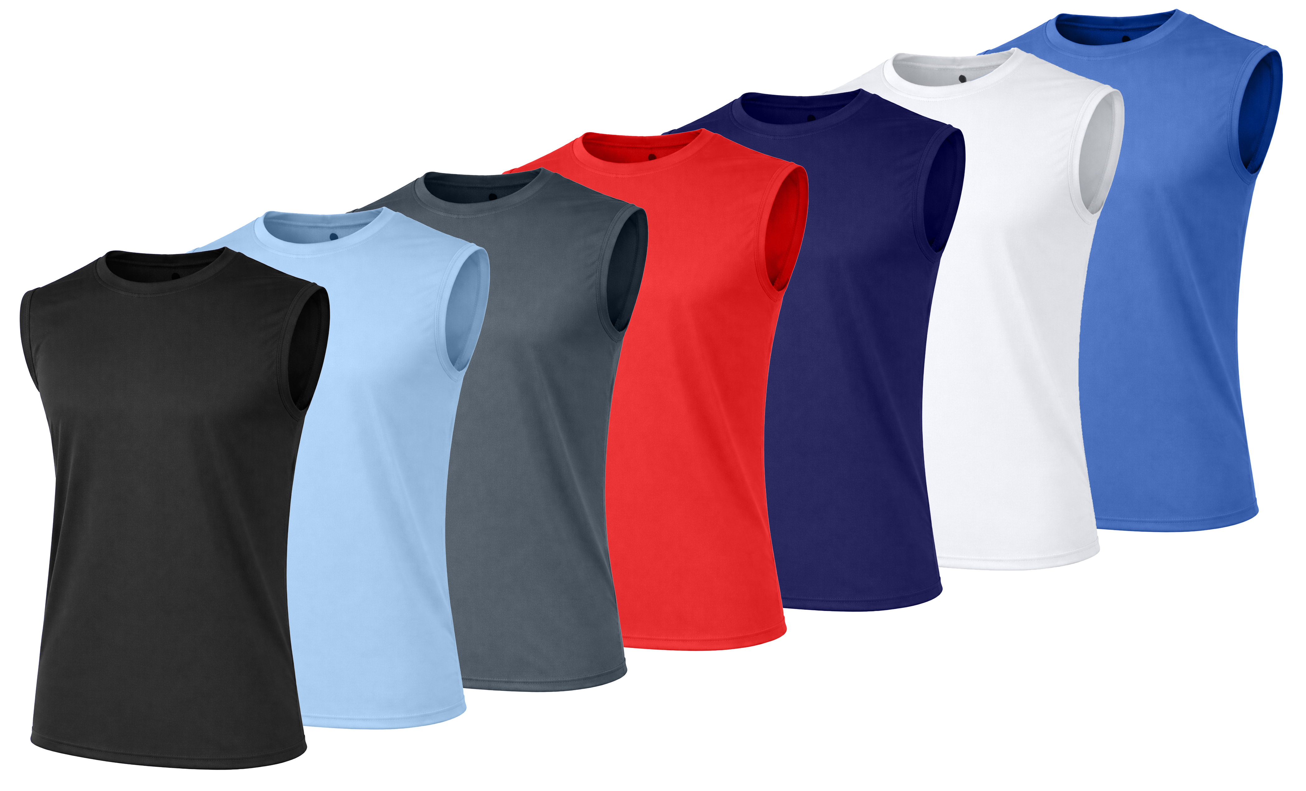 5-Pk Mens Moisture Wicking Muscle Tee - Gallery 8