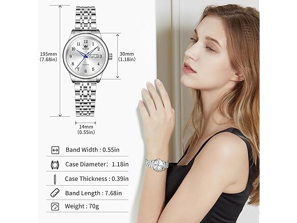 OLEVS Women’s Day Date Wrist Watch