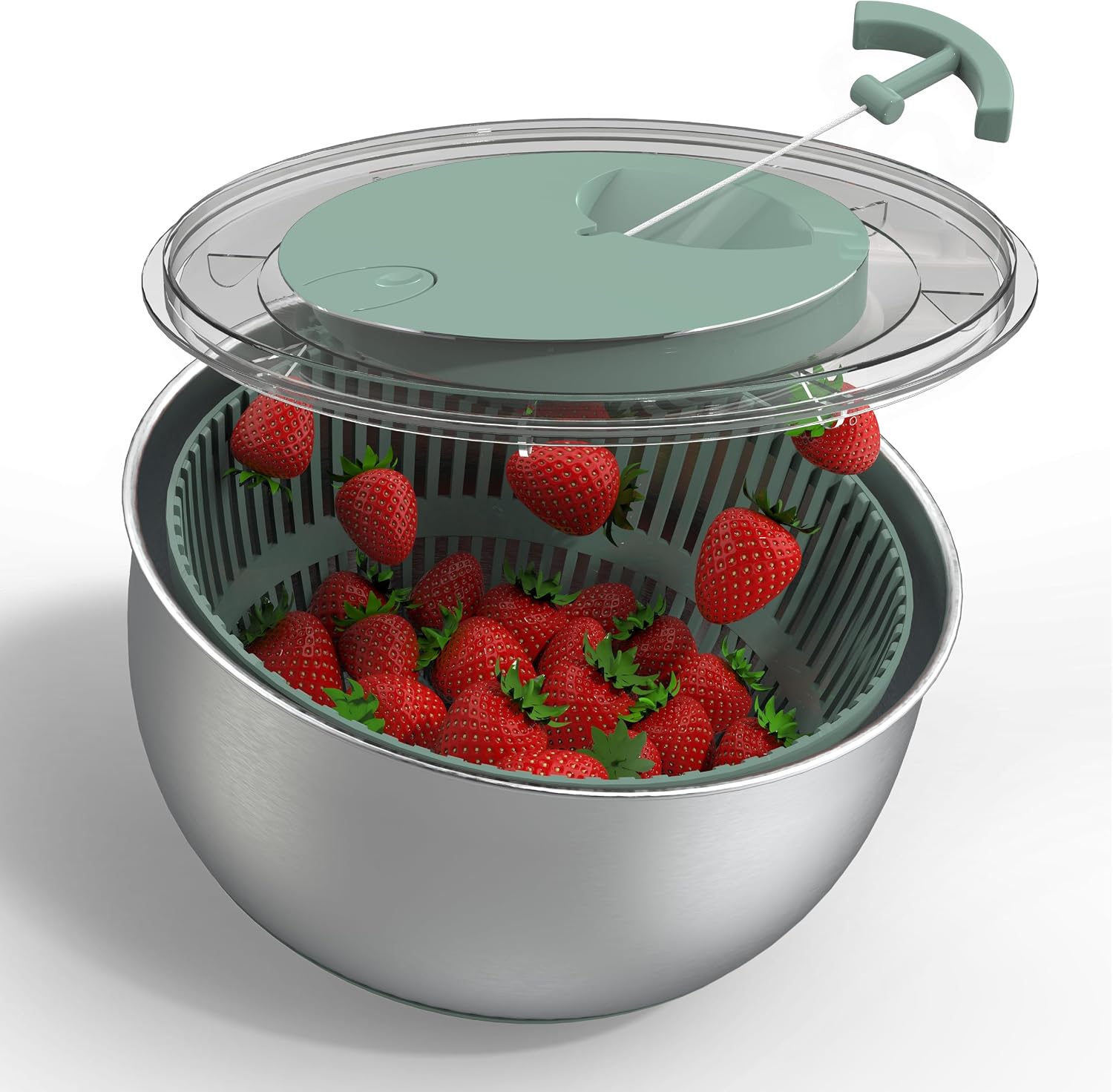 5 Qt. Stainless Steel Salad Spinner - Gallery 22