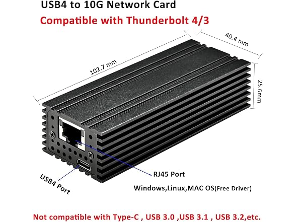 USB 4.0 Type-C 10G Ethernet Adapter - Gallery 8