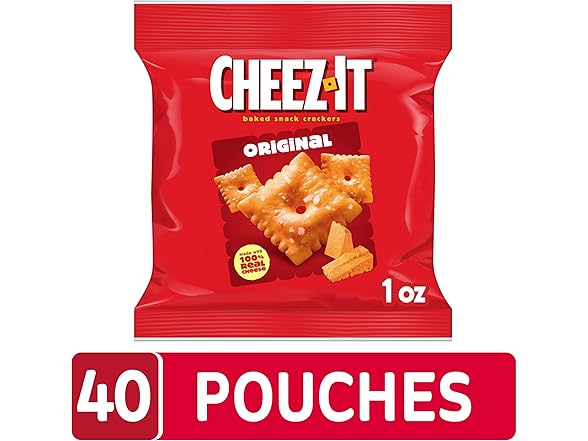 40Pk Cheez-It Cheese Crackers,Baked Snack Crackers