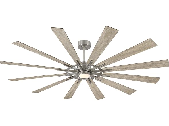 Parrot Uncle 72 Inch Large Windmill Ceiling Fan Silver