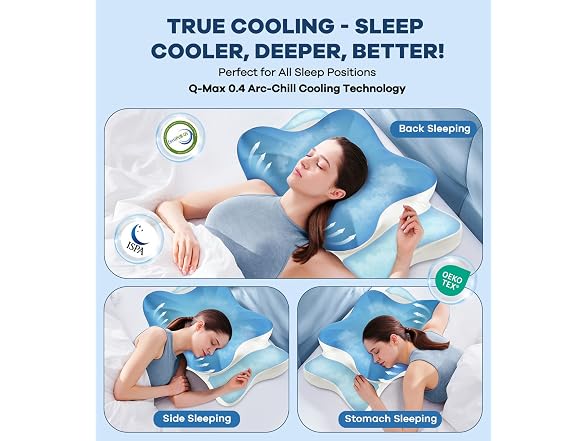 DONAMA Cervical Pillow King Silk Blue