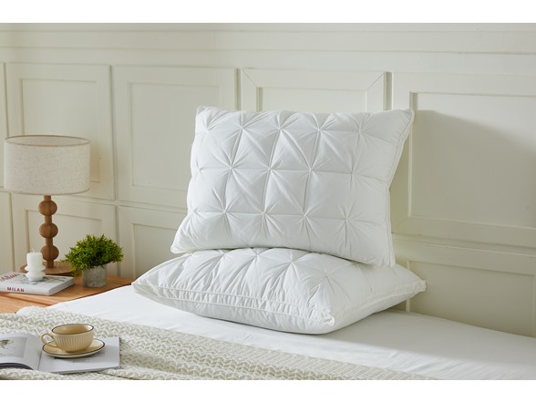Gusseted Down Alternative Cotton Pillow, 2 Pack