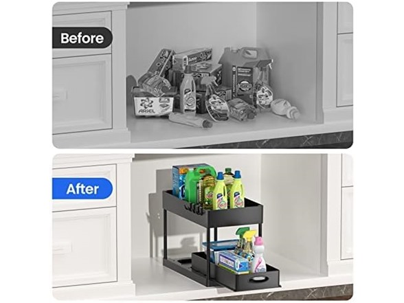 PUILUO Undersink Organizer (Matte Black)