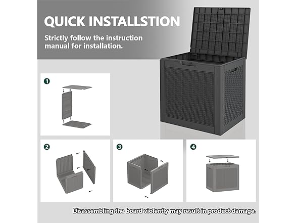 LHBGO 31 Gallon Deck Box Black