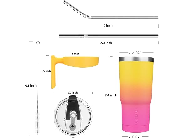BJPKPK 20 oz Tumbler with Handle & Straw
