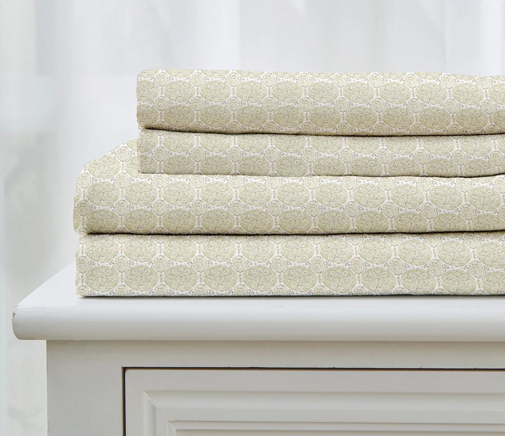 Patina Vie Printed Microfiber Sheet Set - Gallery 14