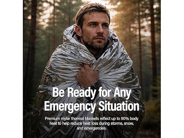 Emergency Mylar Thermal Blankets 20-Pack