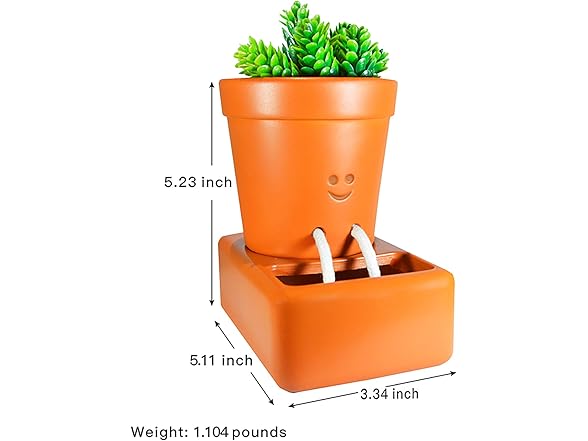 Amkish Self Watering Smiley Face Planter