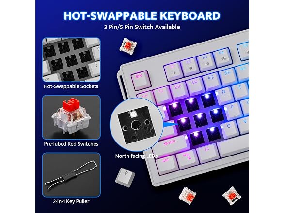 darkFlash K87PRO Mechanical Keyboard (White)
