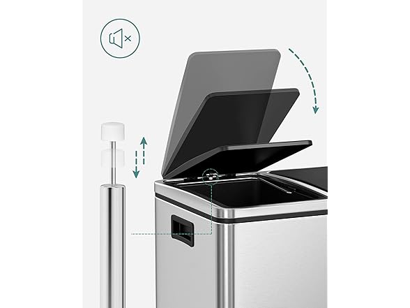 SONGMICS Trash Can, 3 x 4.8 Gallon Garbage Can