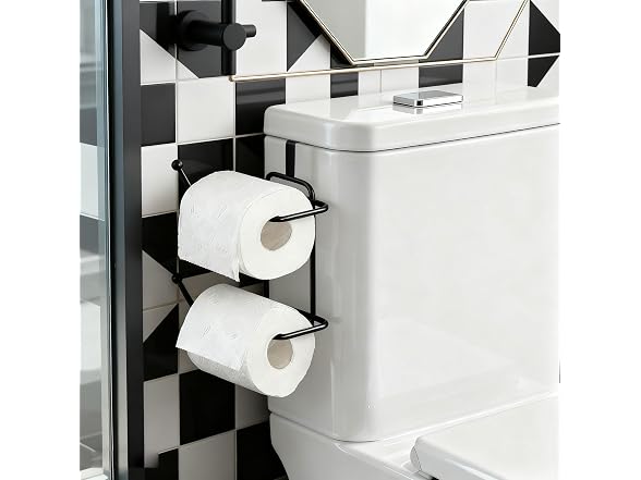 Basicwise 2-pcs Over-The-Side Tank Double Toilet Paper Holder