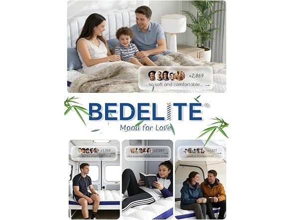 BEDELITE 3" Topper, White & Blue