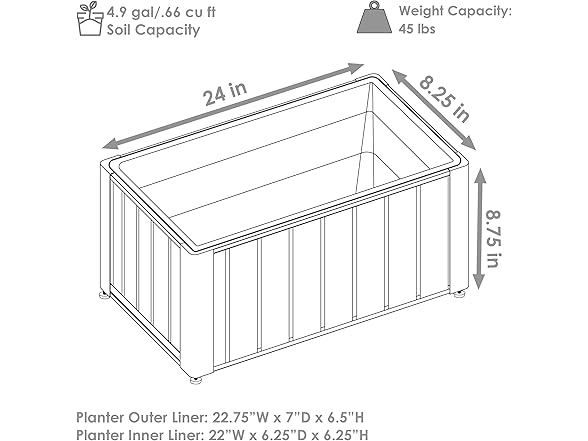 Sunnydaze Slatted Rectangular Wood Planter Box
