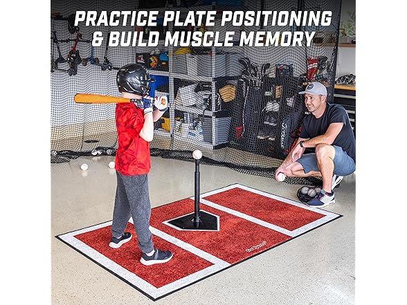 GoSports Hitting Mat Batting Stance 6x4 ft