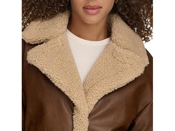 Levis Womens Faux Leather Sherpa Moto Jacket