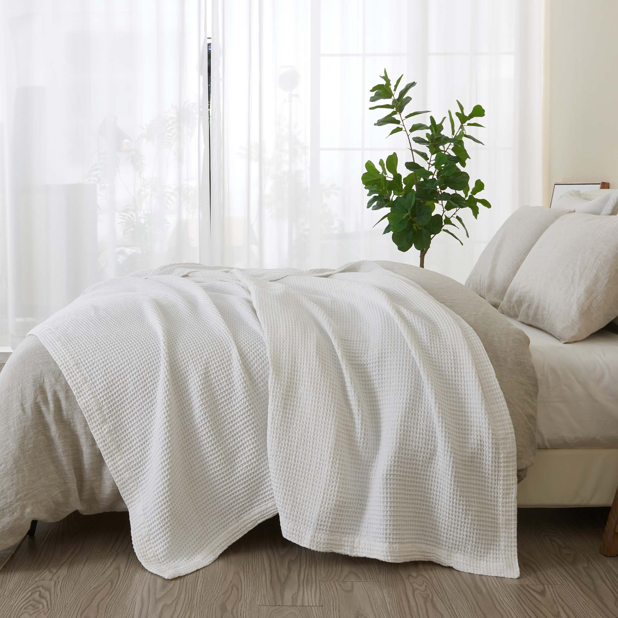 Patina Vie Cotton Waffle Knit Blanket - Gallery 21