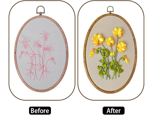 GORGECRAFT Flower Embroidery Kit 3D Floral Stamped Pattern