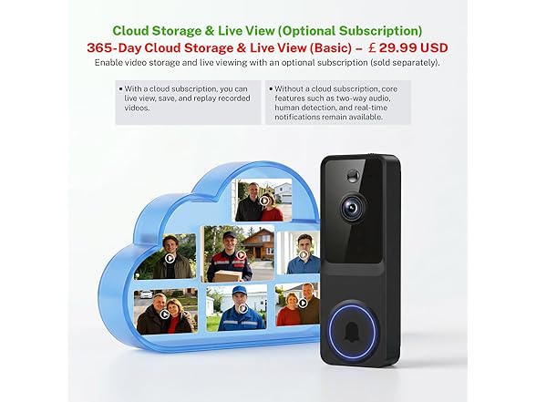 ByteBlaz 1080p Wireless Video Doorbell Camera