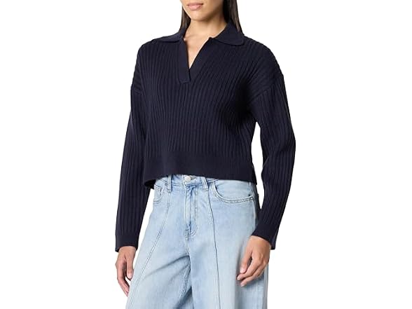 The Drop Women Marcy Ribbed Polo Top - Gallery 6