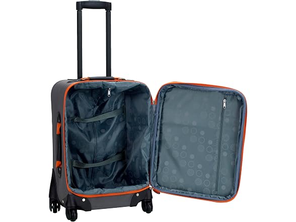 Rockland Pasadena Expandable Spinner Carry-on 19", Charcoal