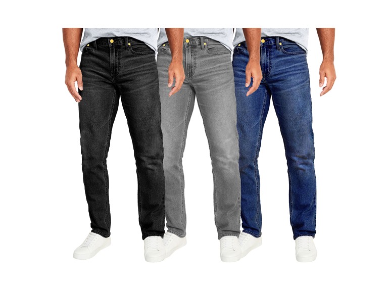 BLU ROCK 3-Pack Men's Flex Stretch Straight Leg Jeans (31" Inseam)