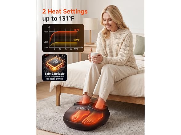 Foot Massager With Heat - Black