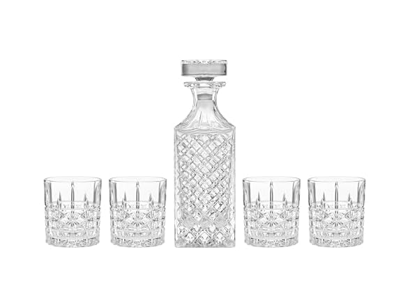 Oneida Drinkware, Apollo 5-Piece Whiskey Decanter Set