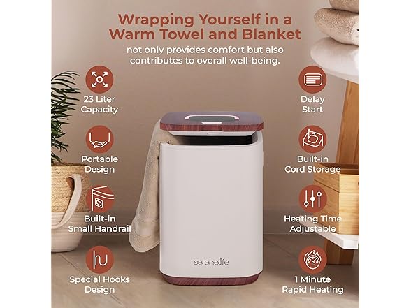 SereneLife Towel Warmer - 23L Capacity