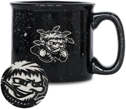 Rico Industries NCAA Wichita State Shockers Speckle 12oz Laser Engraved Campfire Mug