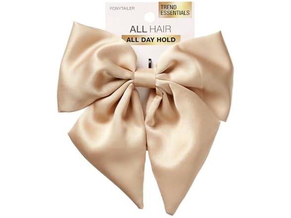 Scunci by Conair champagne elastic bow hair tie