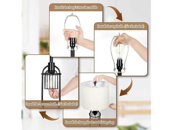 TOBUSA 29'' Tall Table Lamps, 2-Light Farmhouse