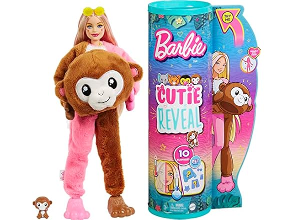 Barbie Cutie Reveal Fashion Doll, Jungle
