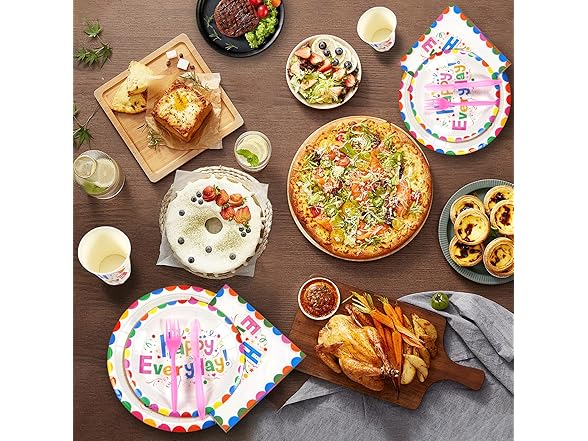 NASUN 160 Pcs Birthday Party Tableware
